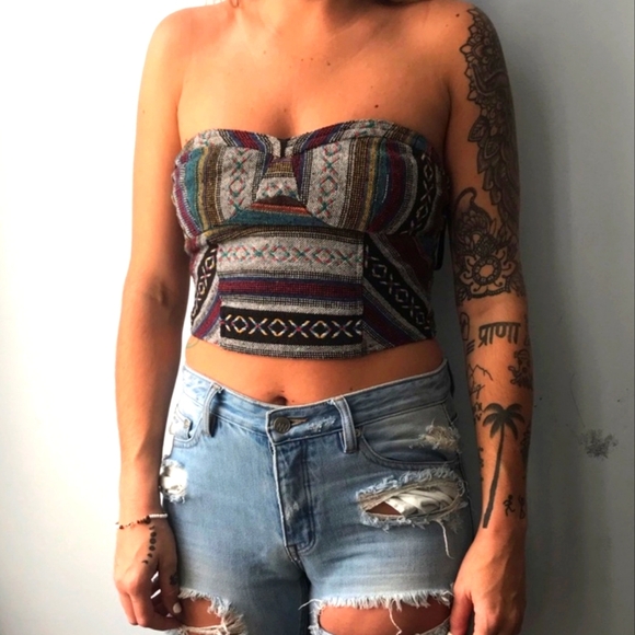 Staring at Stars Strapless Woven Bodice Top - Picture 1 of 10